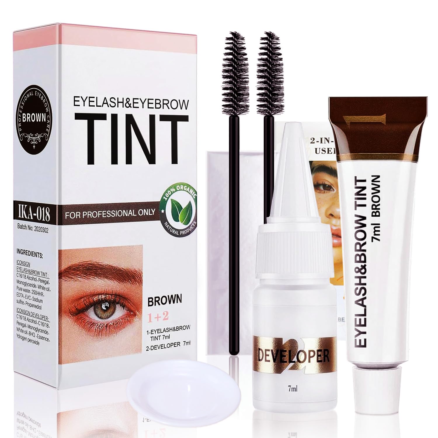 Callmynm Lash Color Kit empaque elegante para cejas y pestañas, color duradero