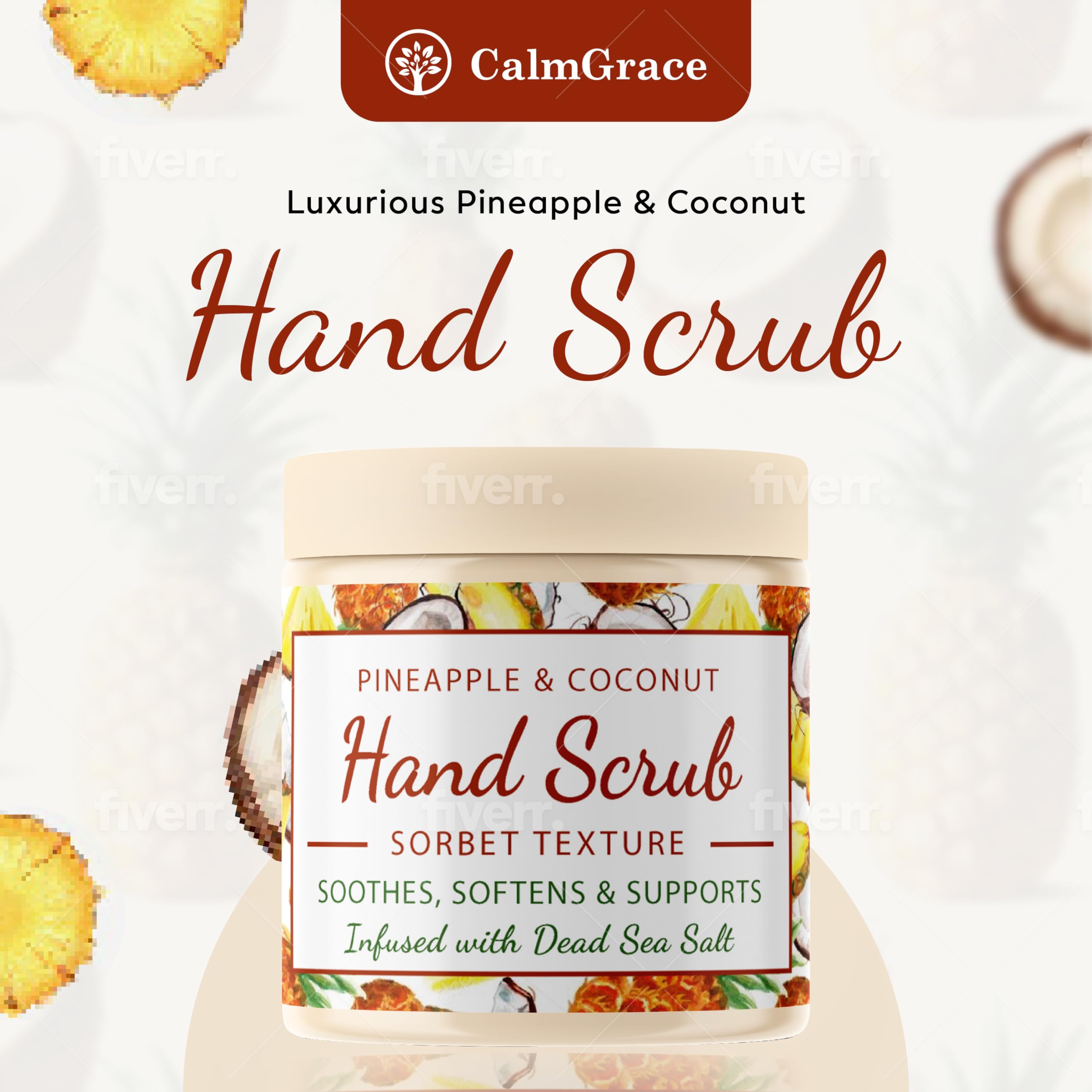 CalmGrace sales del mar, exfoliación mineral para manos