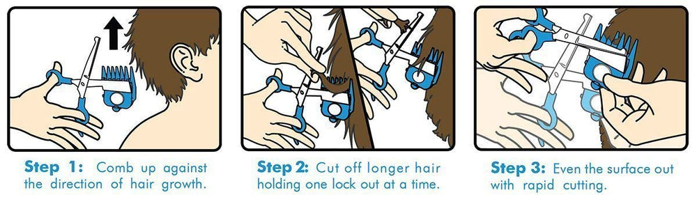 CALMING CLIPPER organizadores de peine para un ajuste ordenado durante el corte.