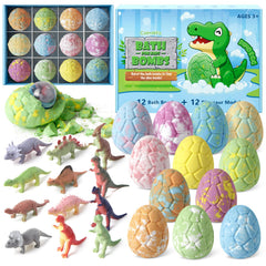 CalmNFiz bomba de baño con dinosaurio oculto, diversión para el baño de los niños.