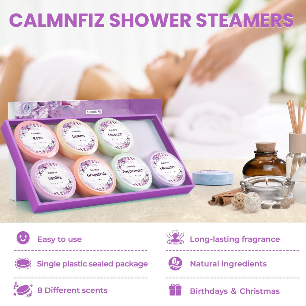 CalmNFiz bombas de ducha textura derretida: aroma se libera al vapor.