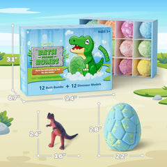 CalmNFiz presentación en caja regalo con dinosaurios educativos.