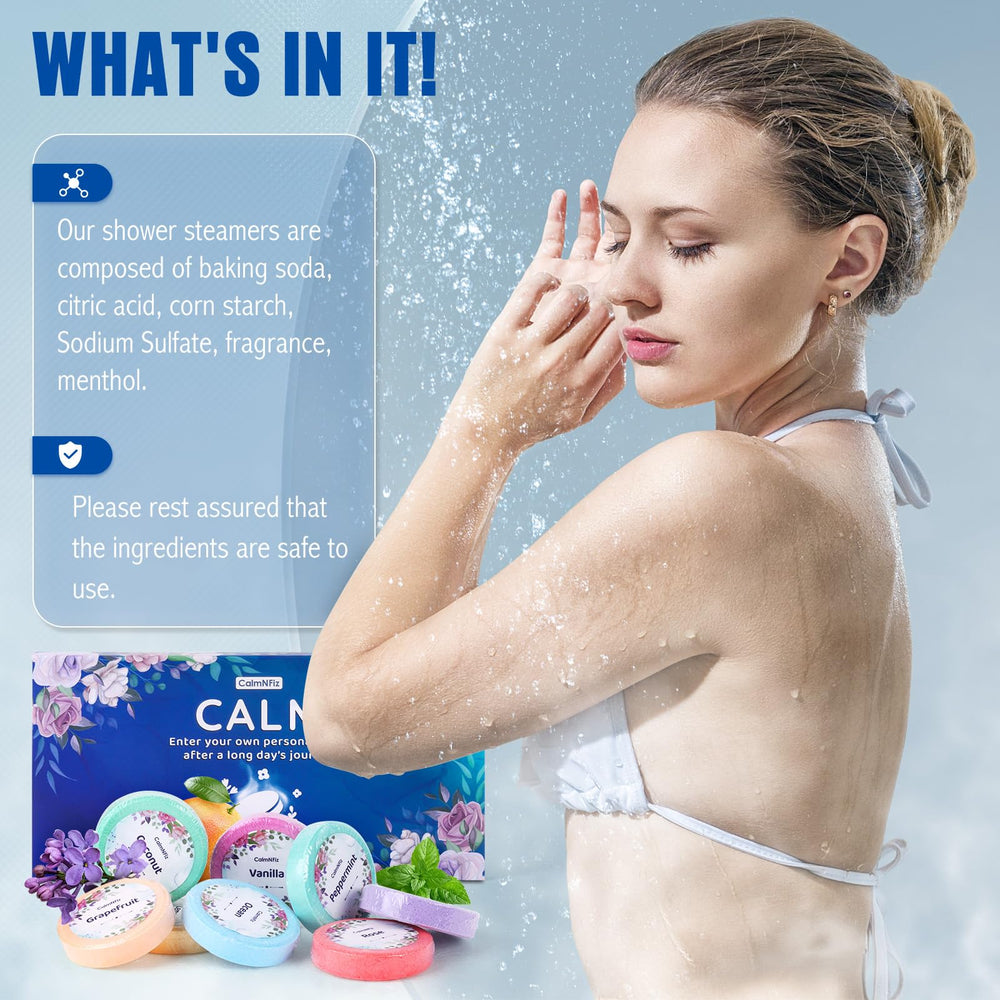 CalmNFiz tableta ducha mar: sensación marina suave para relajación.