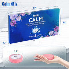 CalmNFiz tableta ducha menta: aroma vigorizante para despertar sentidos.