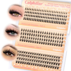 Pestañas inferiores calphdiar clusters, pack de 260 piezas para un look equilibrado