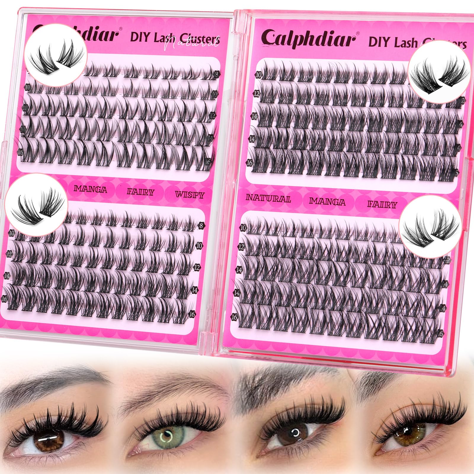 Calphdiar conjuntos de pestañas naturales sutiles para look diario suave.