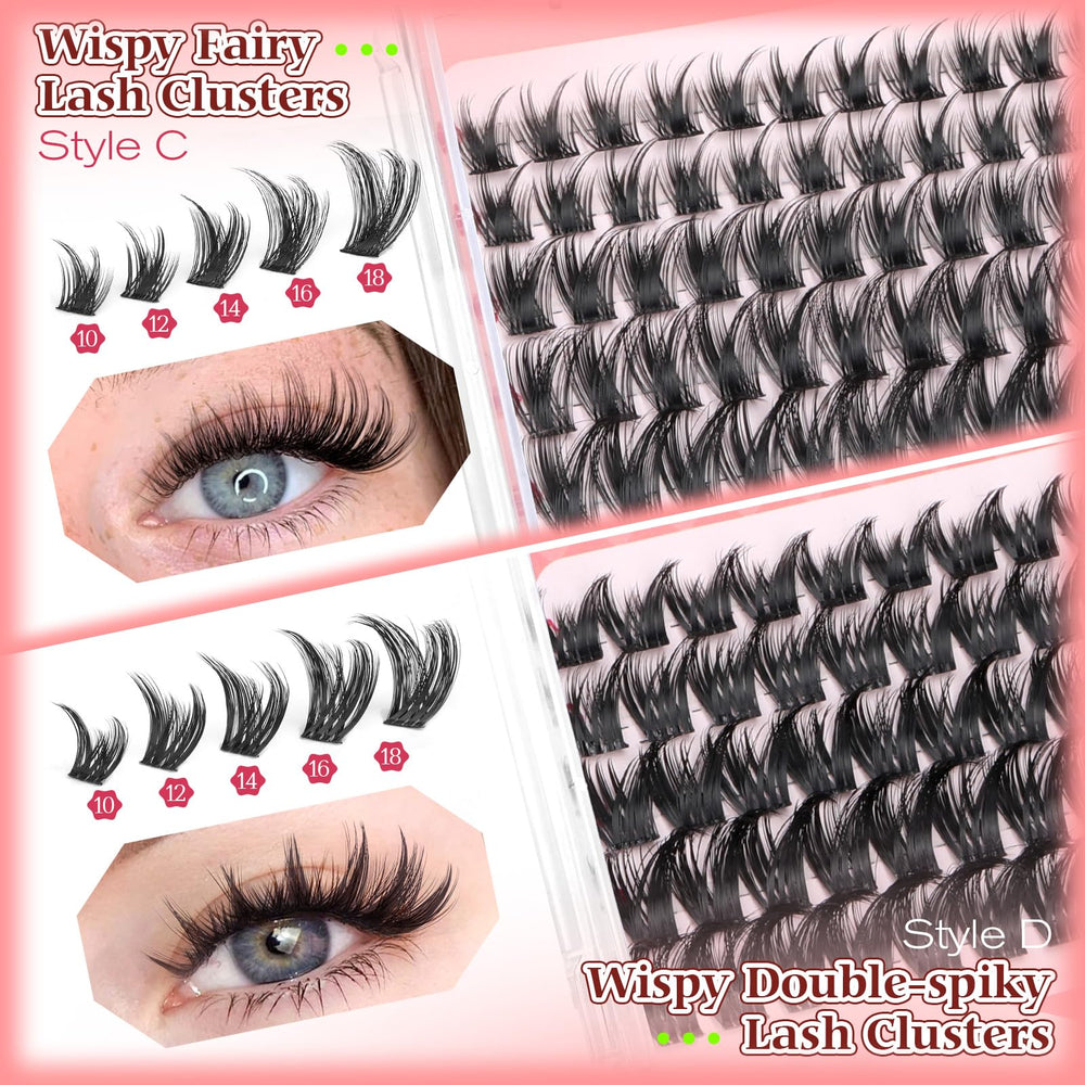 Calphdiar grupos de pestañas finos: efecto deshilachado para un look natural.