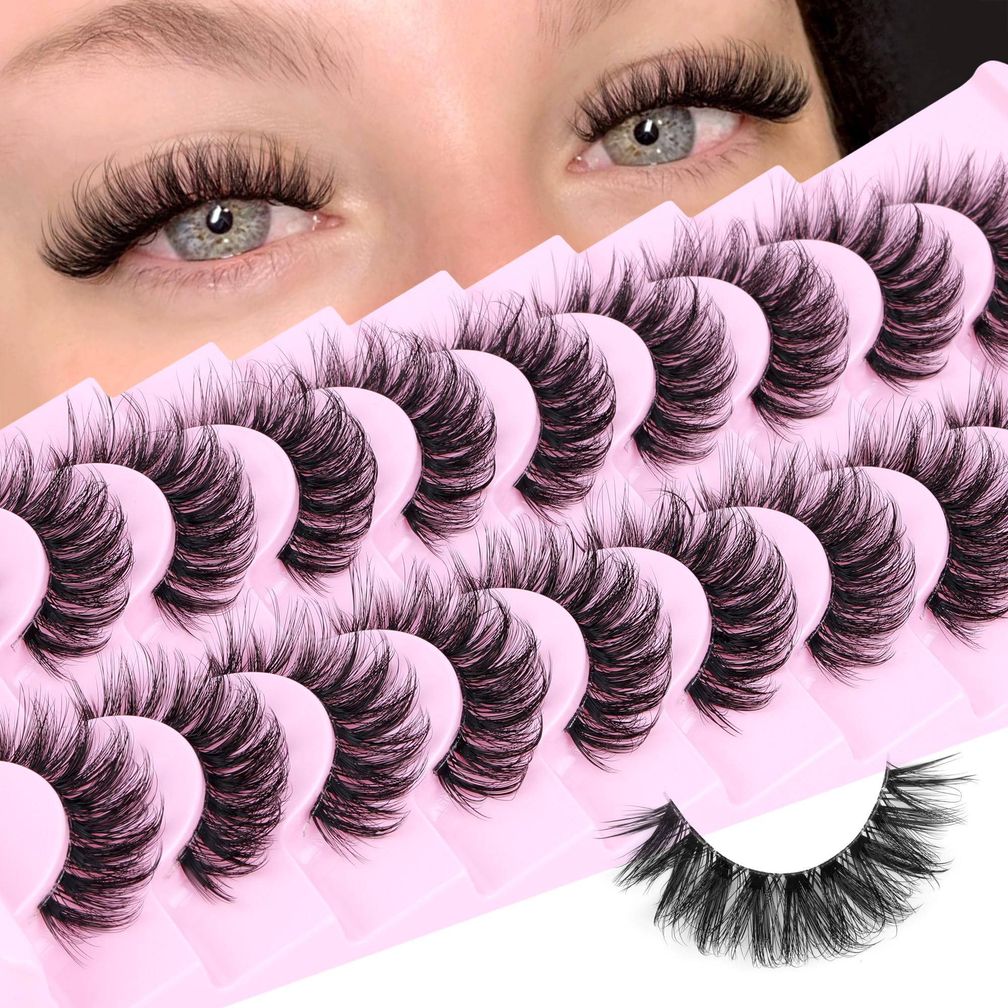 Calphdiar pestañas naturales esponjosas 14mm para un look suave