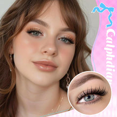 Pestañas wispy con dos puntas calphdiar para efecto natural.