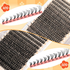 Pestañas calphdiar racimos, kit de 480 piezas para crear combinaciones.