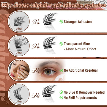 Calphdiar tiras autoadhesivas claras para un look más natural.