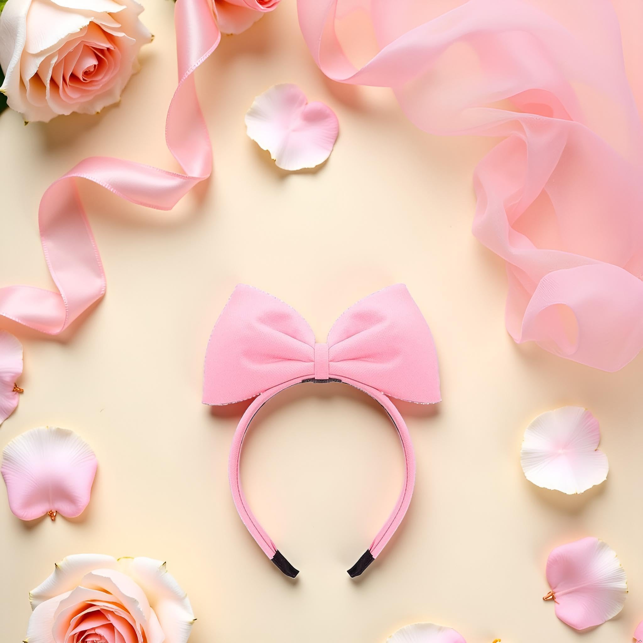 Lazo rosado Calsgkspray en diadema, perfecto para niñas y mujeres modernas