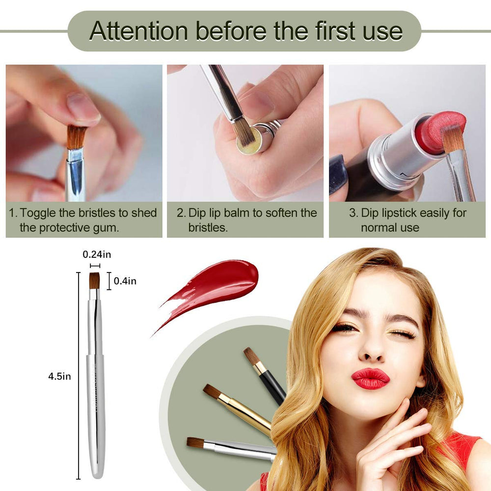 Camdeez Rownyeon brocha labios con tapa segura, protege la higiene en viaje.