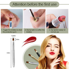 Camdeez Rownyeon brocha labios con tapa segura, protege la higiene en viaje.