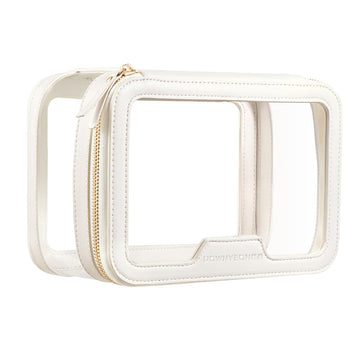 Camdeez ROWNYEON estuche maquillaje transparente vista frontal para viajar