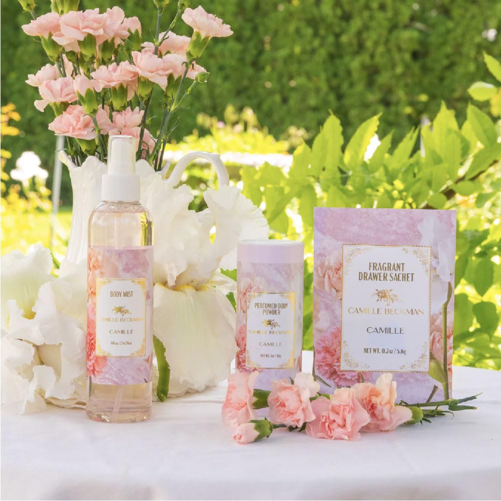 Camille Beckman polvo perfumado para zonas cálidas y sudorosas.