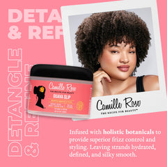 Camille Rose Guava Whipped Hair Cream – aplicación desde la raíz para control del frizz