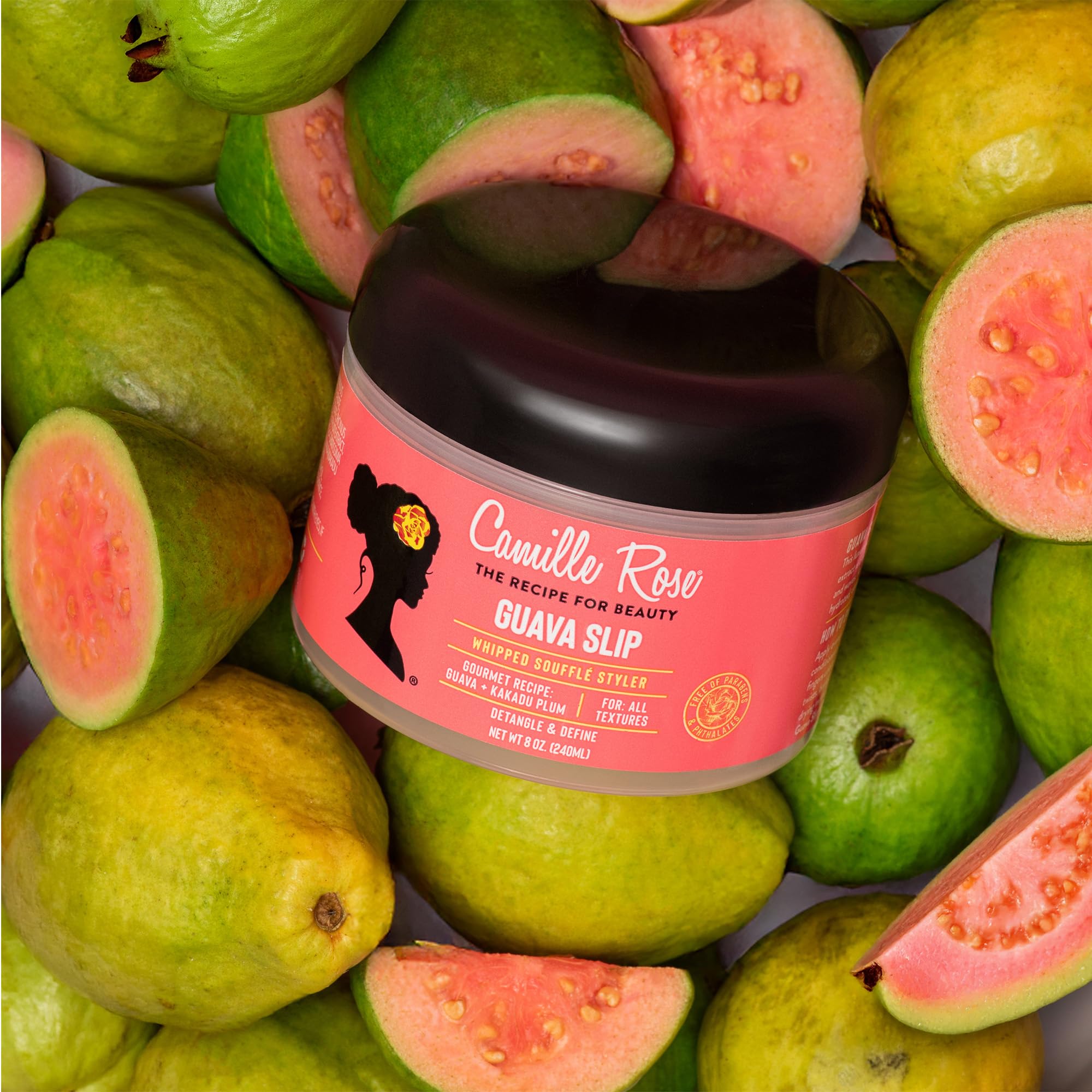 Camille Rose Guava Whipped Hair Cream – acabado suave y brillo natural