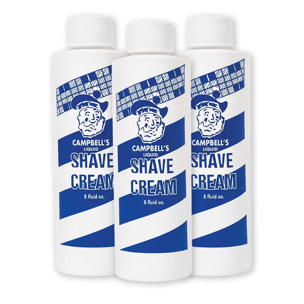 Crema de Campbell’s Liquida para afeitado, espuma cremosa para uso profesional.