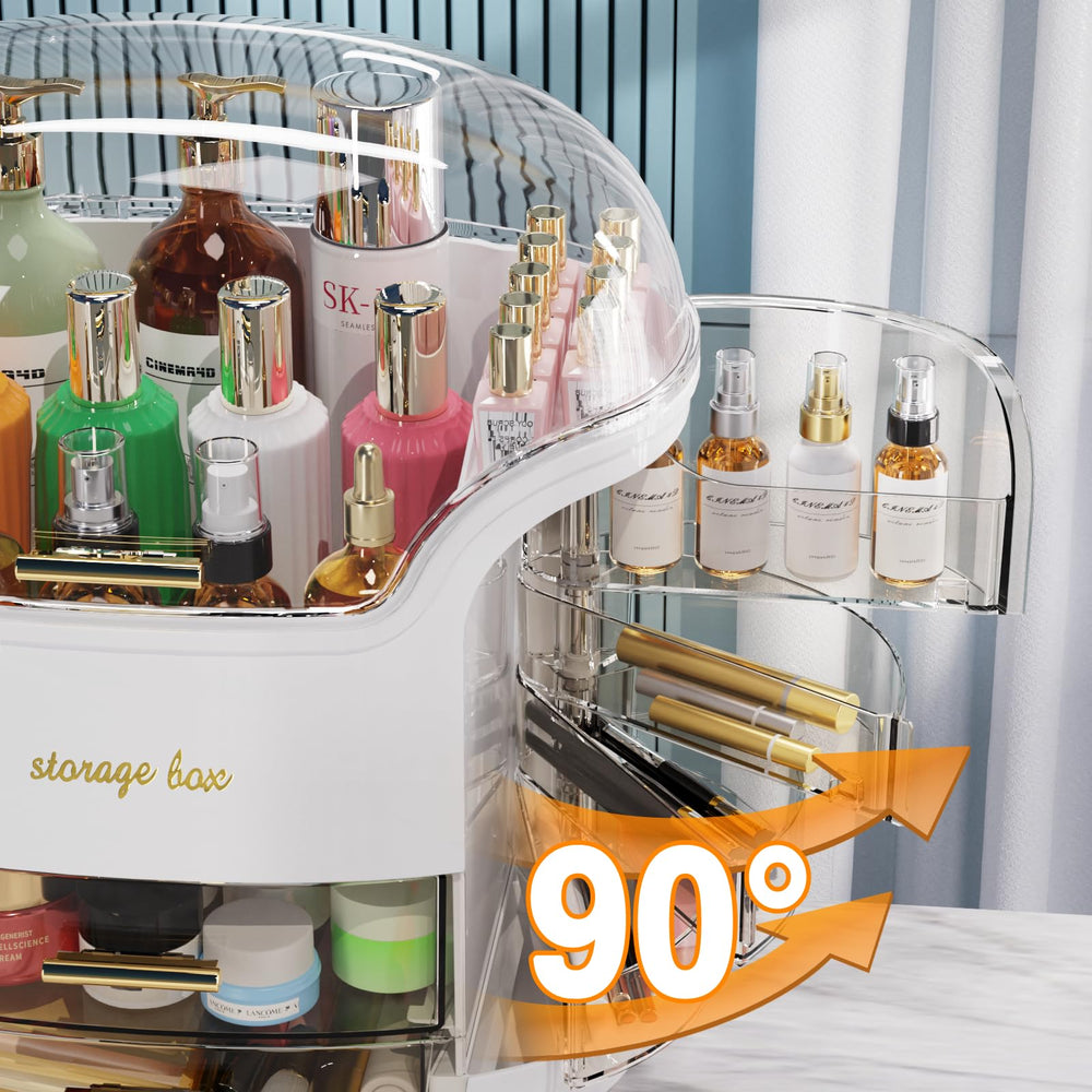 CandleWo diseño con cuatro compartimentos, ideal para cosméticos variados.