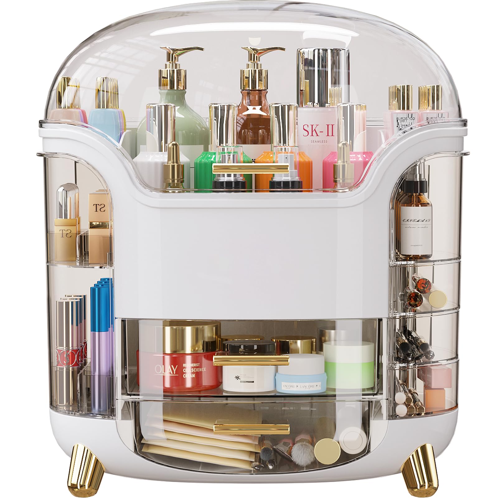 CandleWo organizador de maquillaje gran capacidad, permite ver y ordenar bases y polvos.