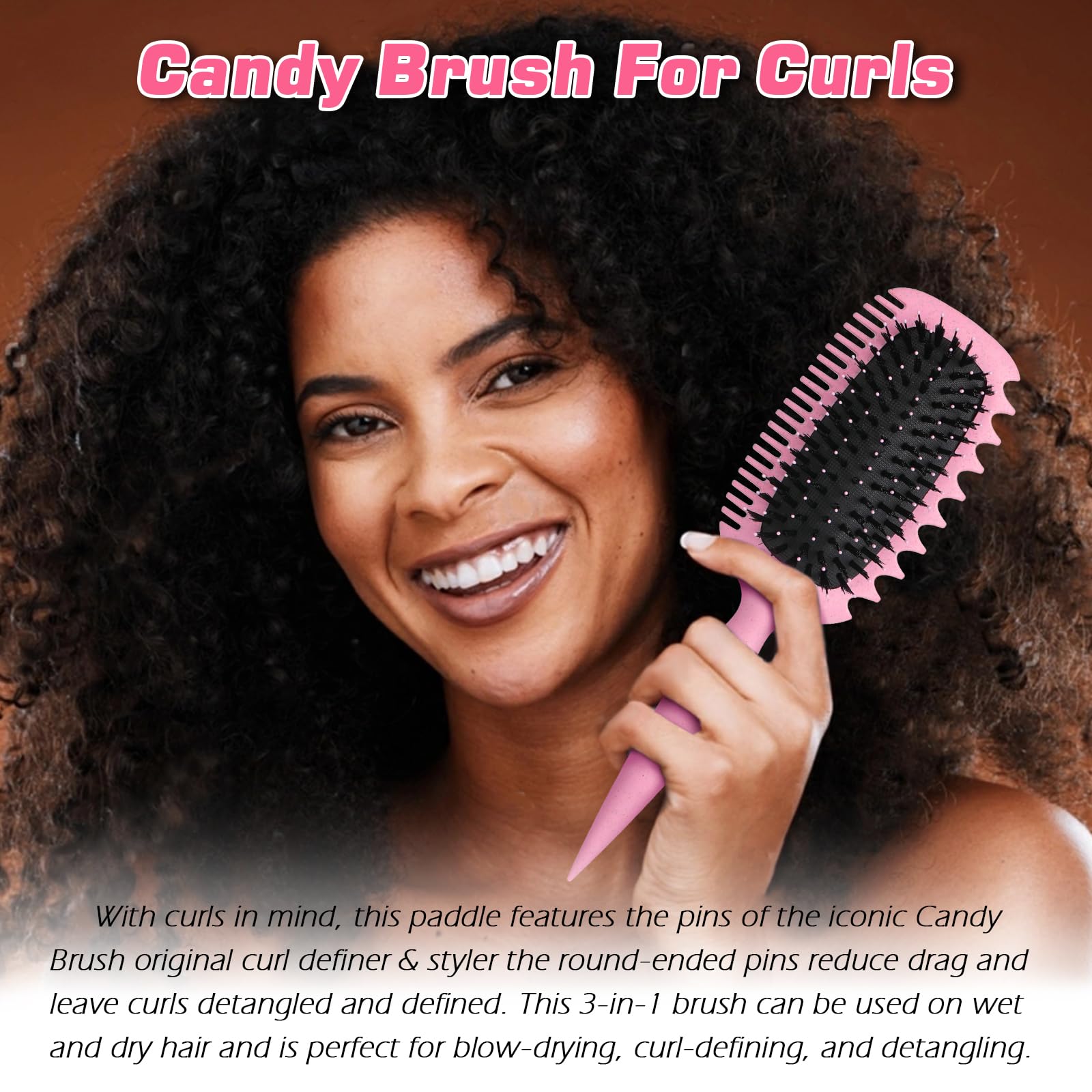 Candy Brush ayuda a peinar sin frizz y tirones.