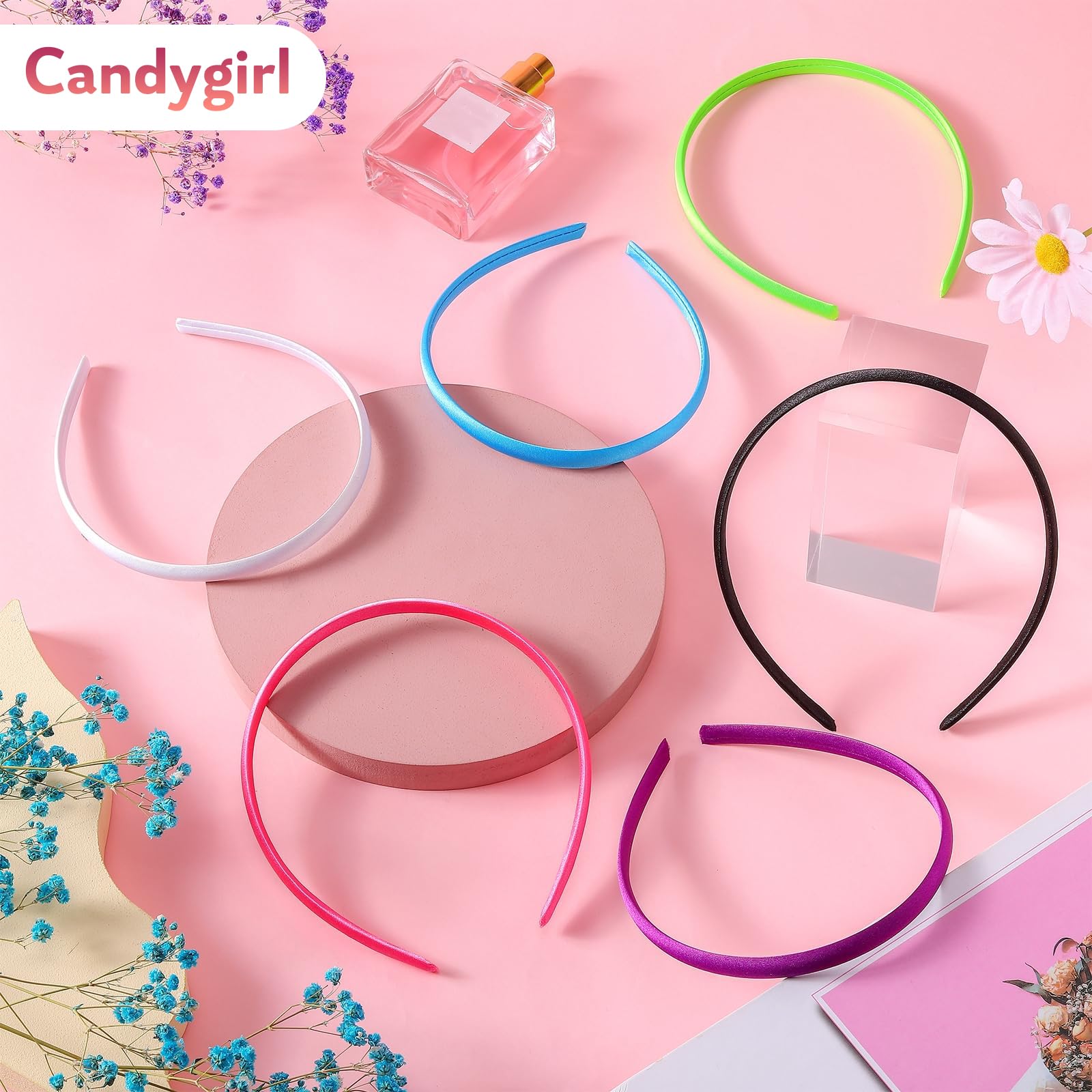 Diadema satinada Candygirl para fiestas y looks elegantes.