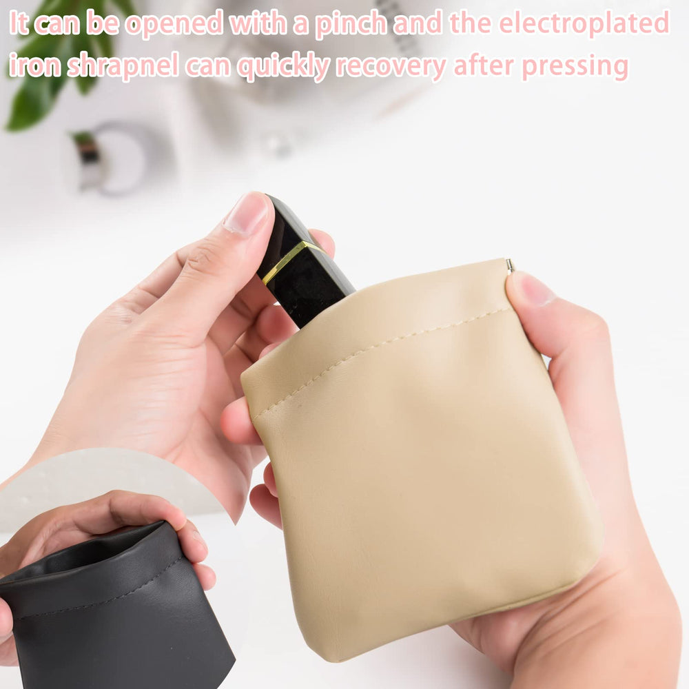 Canipha bolsa cosméticos cuero cordero verde, diseño compacto para viajar y organización diaria