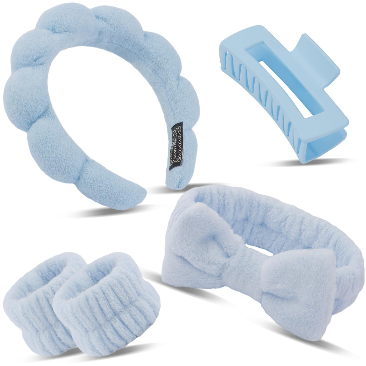 Canitor cinta para cabello spa azul con lazo, suave y cómoda.