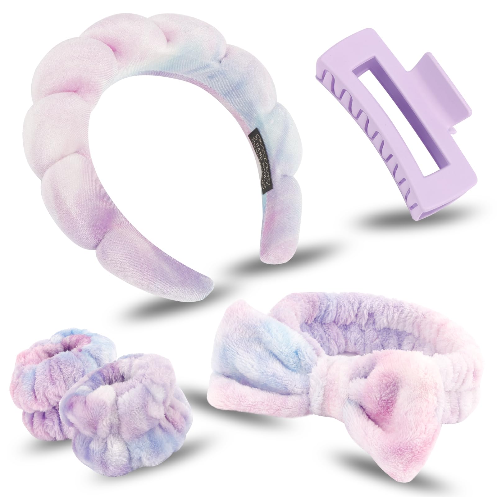 Canitor cinta cabeza spa lazo coral, suave y absorbente para cuidado facial.