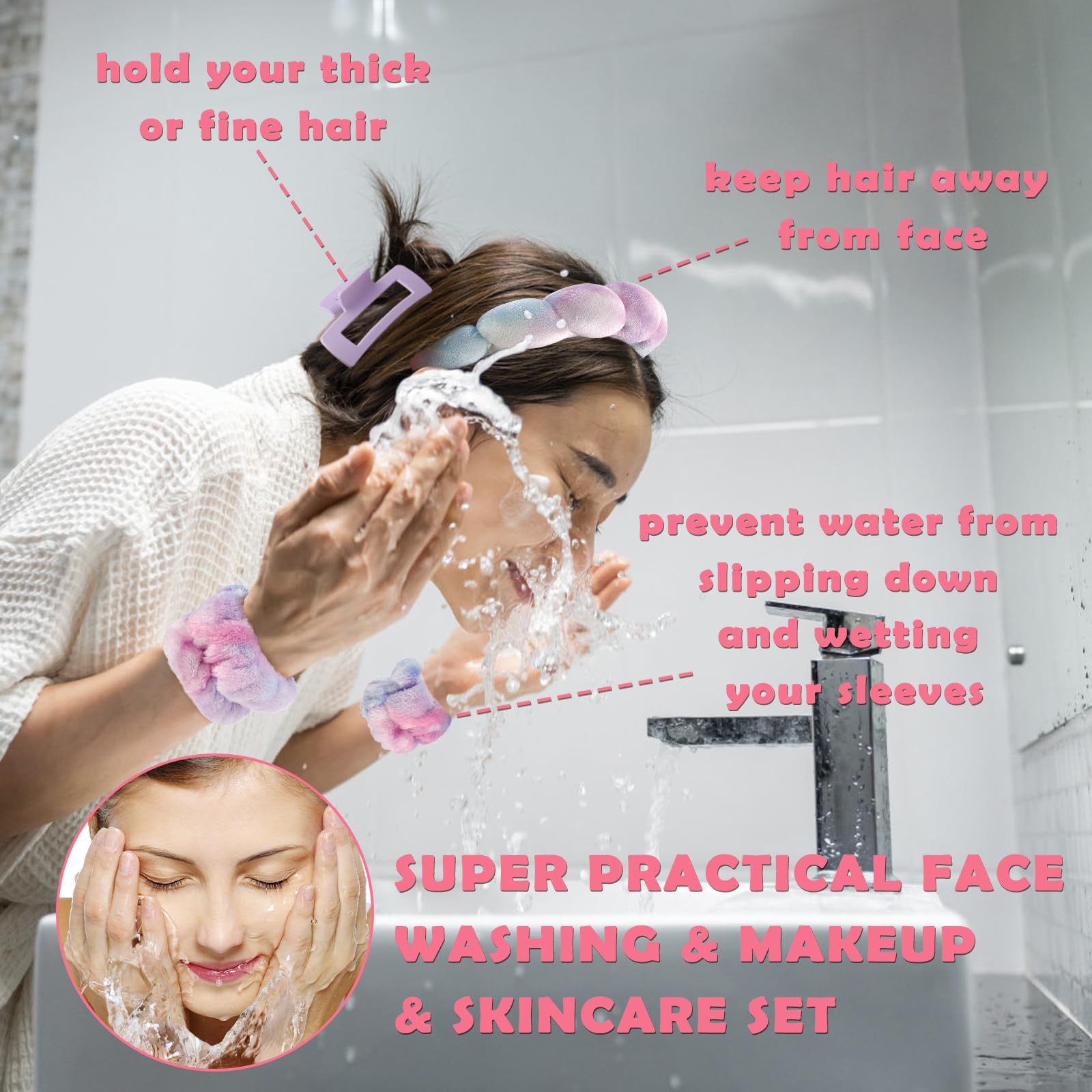 Canitor cinta cabeza spa nube, suave esponja y algodón para cabello fuera de la cara.