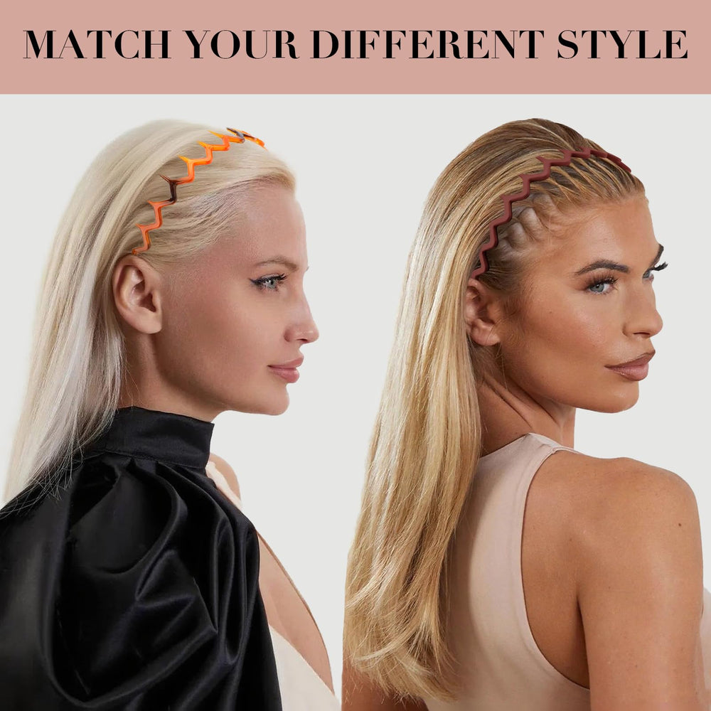 Canitor diademas zigzag en colores variados para combinar con estilos.