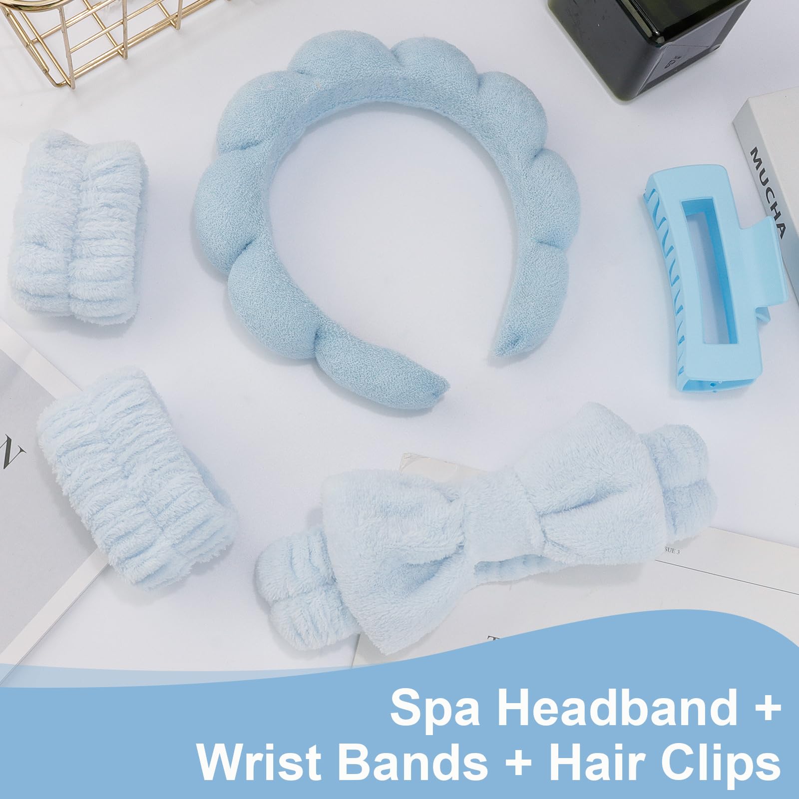 Canitor pulseras para lavado facial azul, evitan salpicaduras.