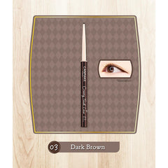 CANMAKE Creamy Touch Liner 03 Dark Brown, delineado con acción de giro para uso continuo.