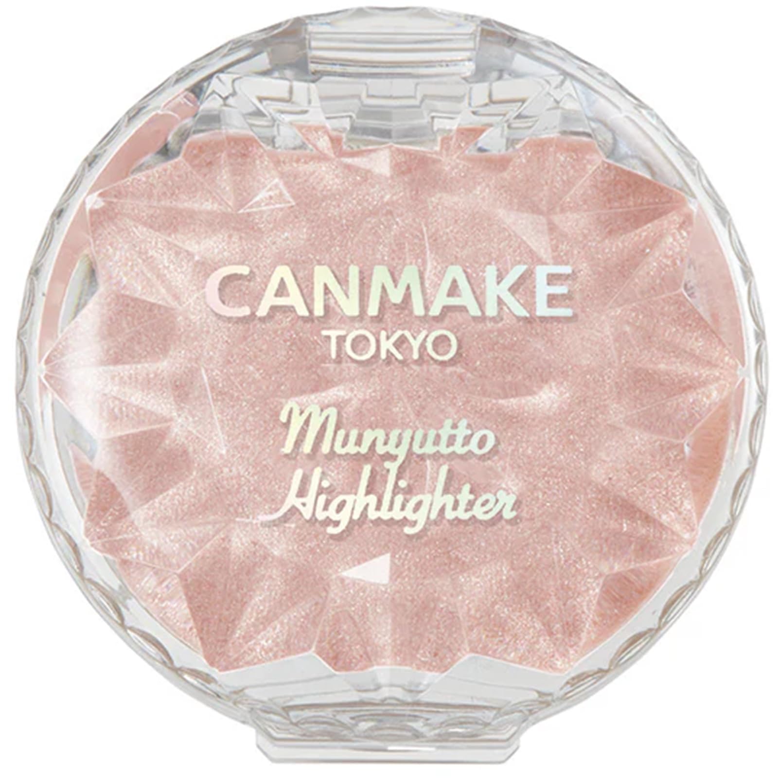 CANMAKE Munyutto iluminador polvo compacto cuarzo rosado para brillo natural.