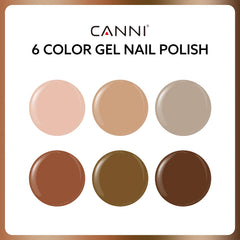 CANNI color swatches show fall nude-brown shades for easy at-home manicure