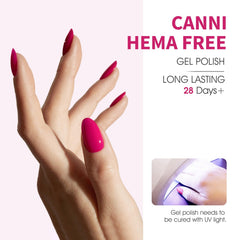 CANNI 9ml Hema-Free burgundy bottle shows rich shade for elegant nails
