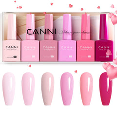 CANNI 9ml Hema-free gel nail polish set showcases six shades for at-home, long-lasting gel manicures