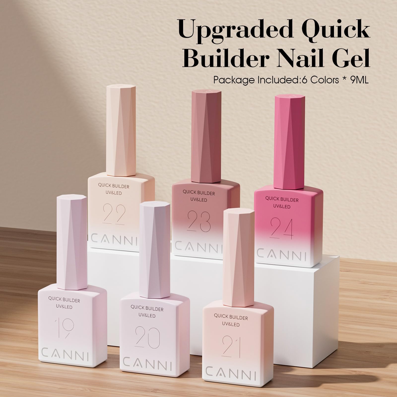 CANNI aplicación facilita gel de uñas con efecto nivelado para acabado suave.