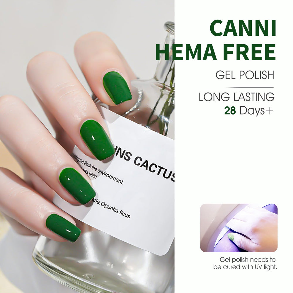CANNI: aplicación suave de gel verde para uñas lisas