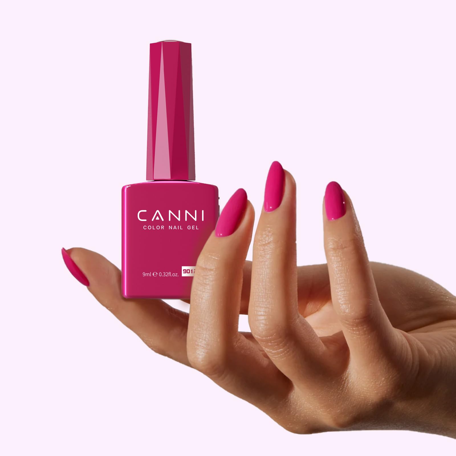 CANNI rosa neón gel: aplicación precisa con brocha para cobertura uniforme.