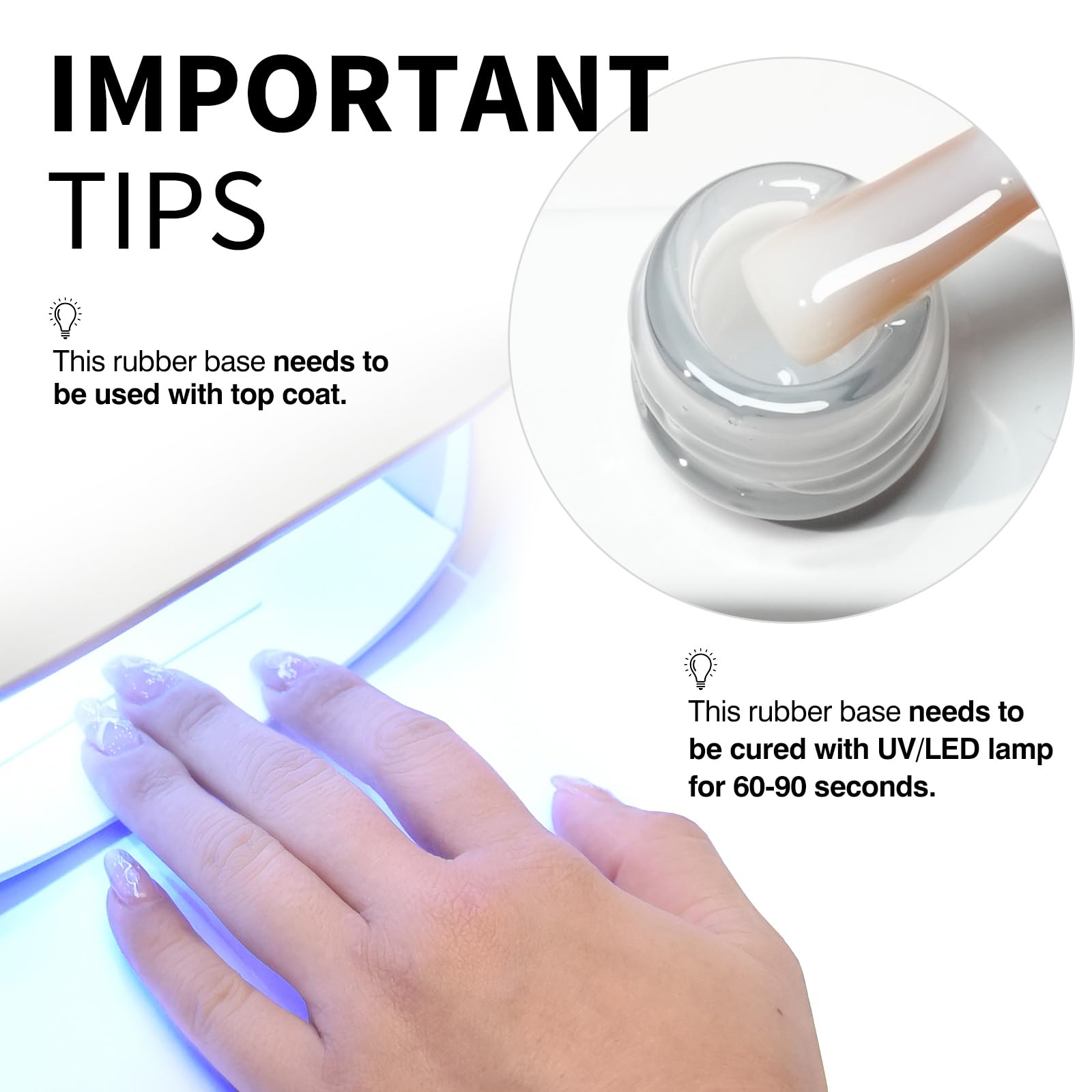 CANNI Base Gel Rubor Suave, color suave que suaviza y equilibra las uñas.