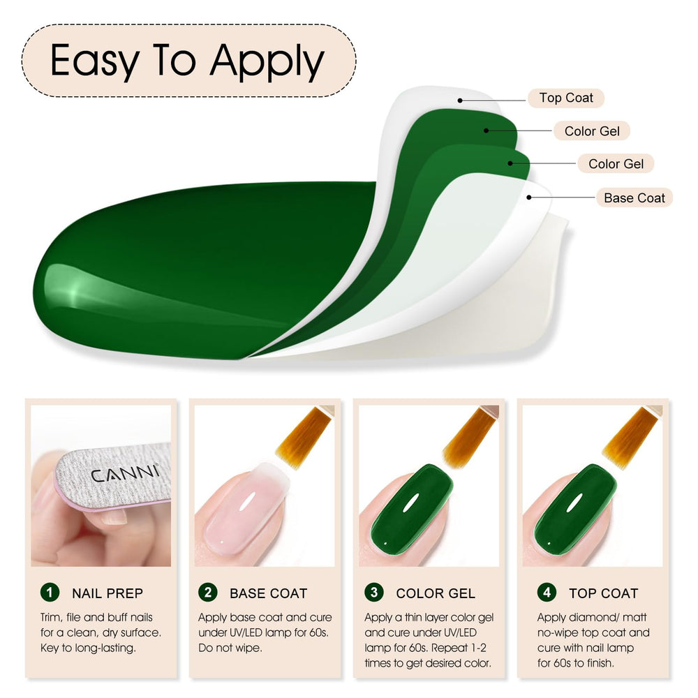 CANNI base y capa superior para manicura de larga duración.