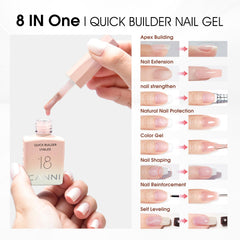 CANNI Builder Nail Gel permite aplicación suave y profesional en casa.