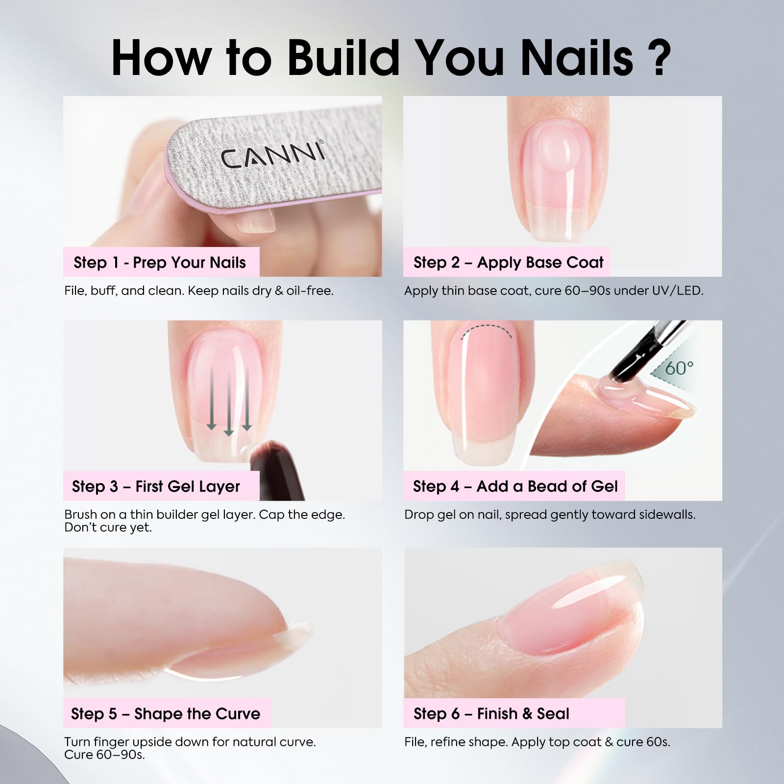 CANNI Builder Nail Gel ideal para principiantes que desean un aspecto profesional.