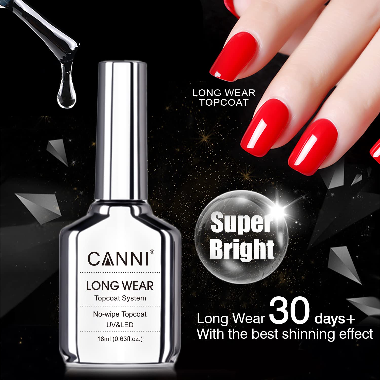 CANNI capa superior de compatibilidad amplia para distintos geles