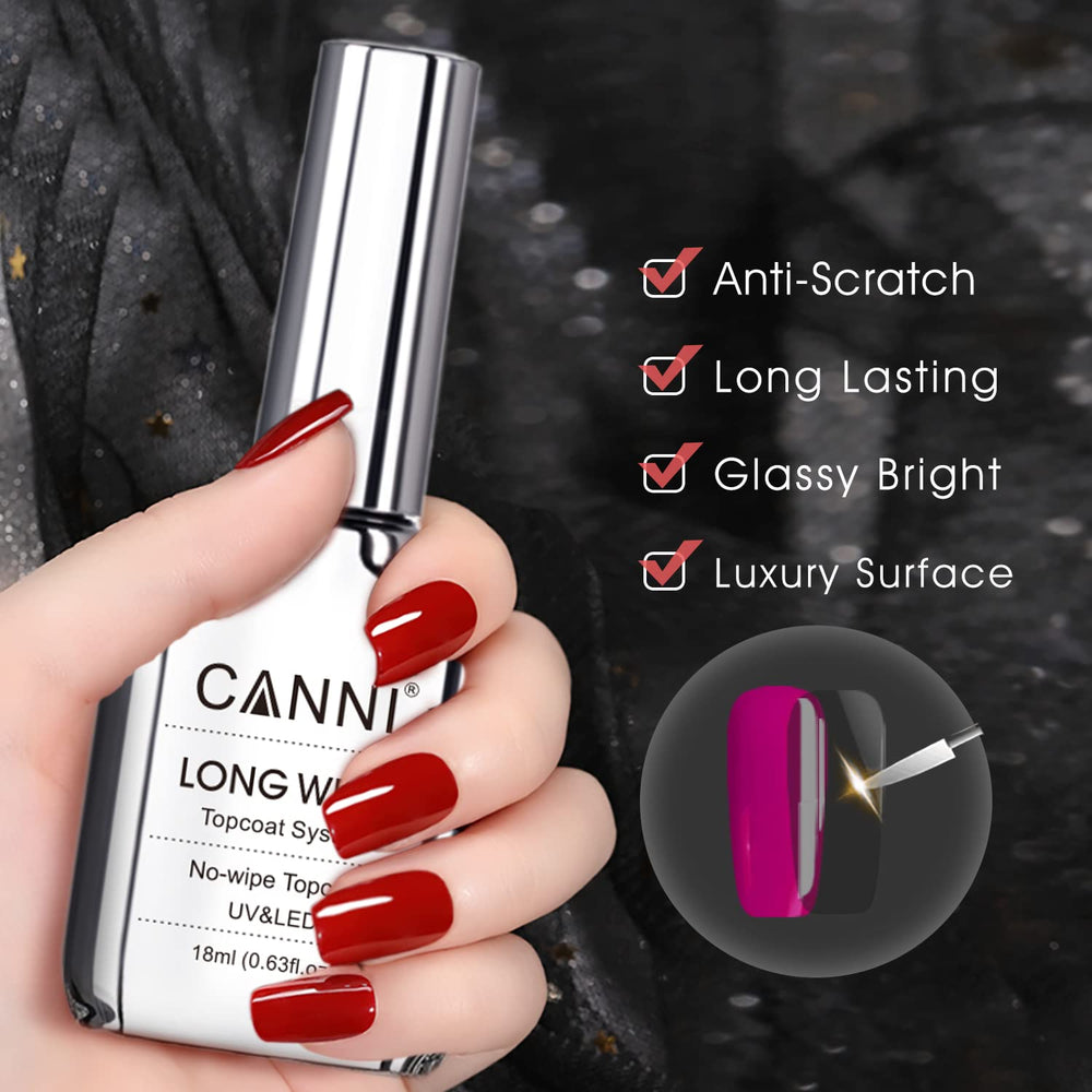 CANNI capa superior resistente a rayaduras para uñas brillantes