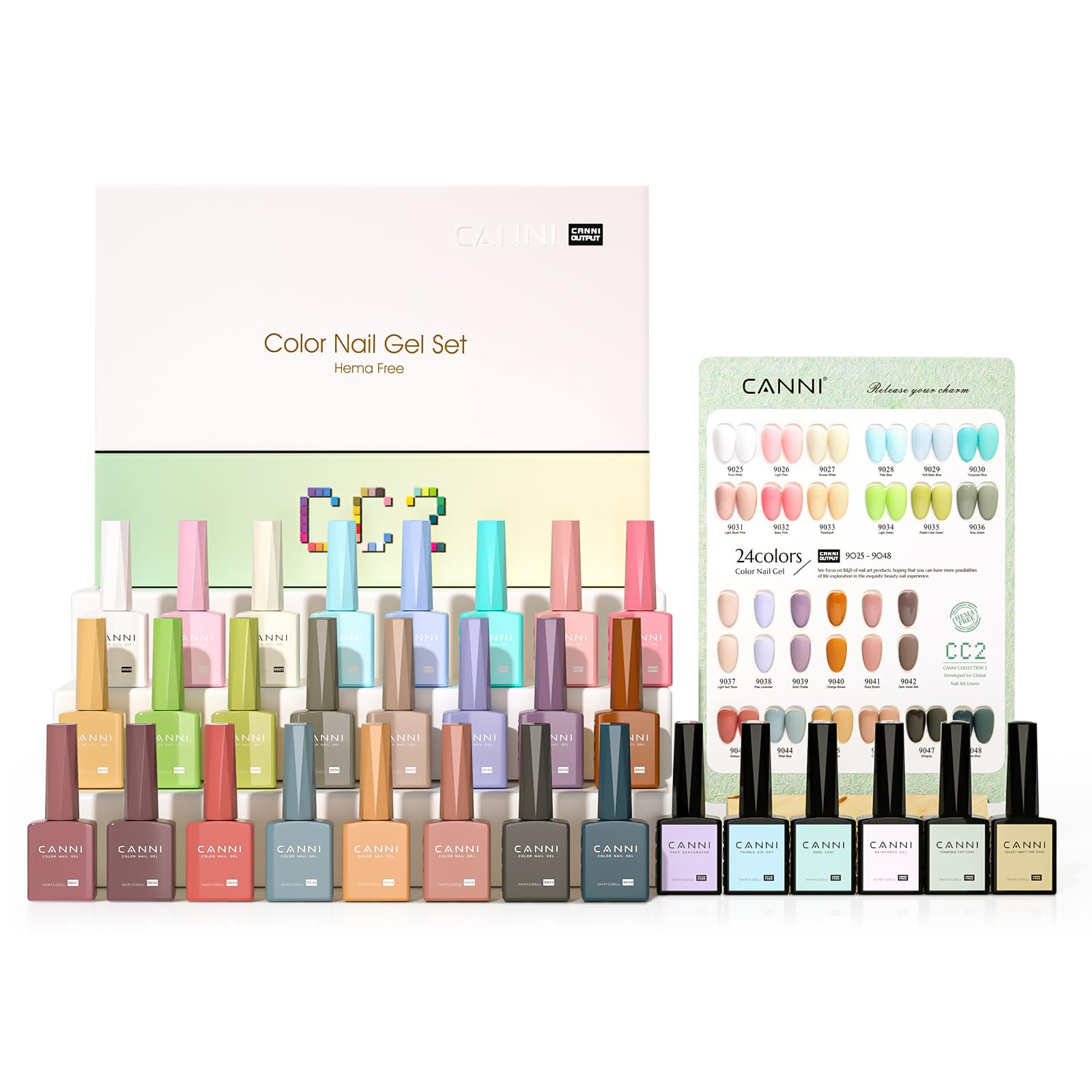 CANNI CC2: botellas de color cristal 3D para ver el tono con claridad.