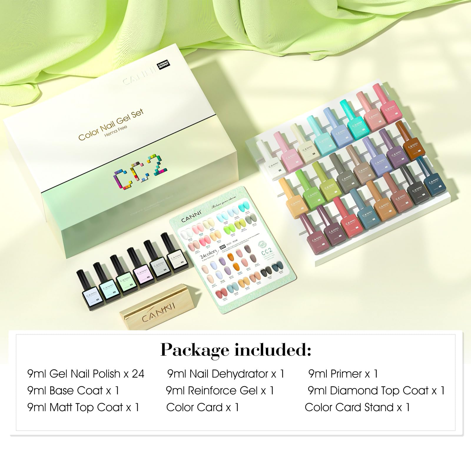 CANNI CC2: etiquetas de diseño 3D que identifican cada tono.