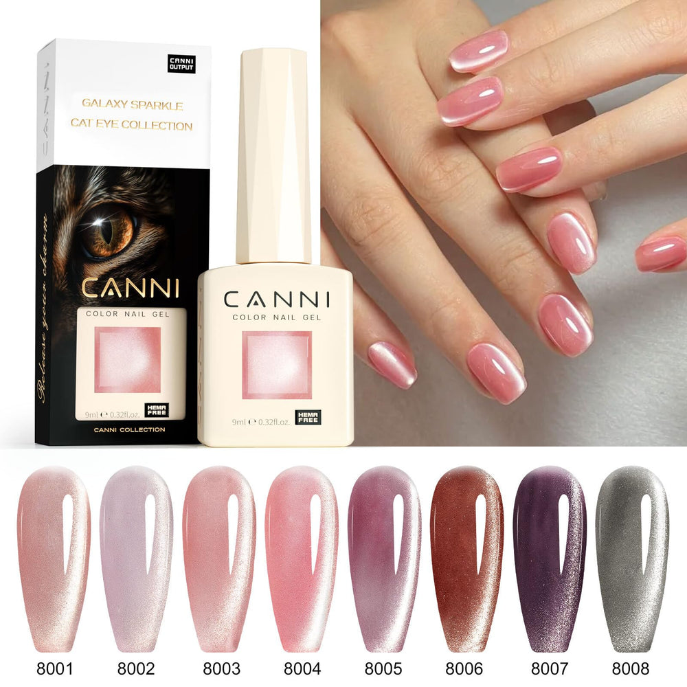 CANNI kit de 8 colores en 9 ml para manicuras DIY o en salón.
